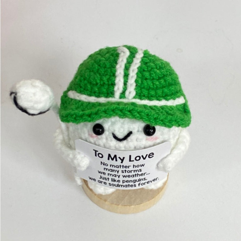 Handmade Crochet Golf Ball Plush Sports Gift Decor