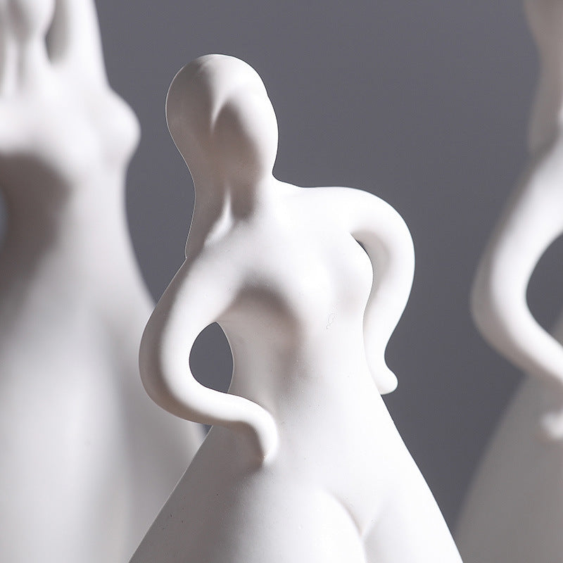 Modern Abstract Ceramic Dancer Sculpture Home Decor Figurine