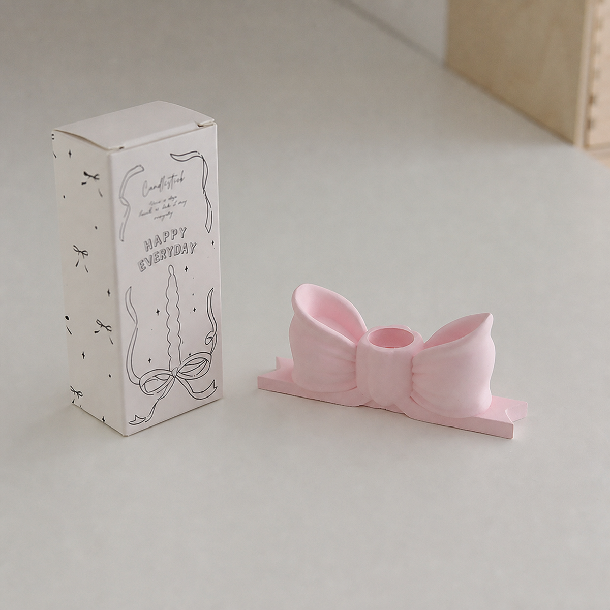 Bow Knot Candle Holder Decorative Tray Accent for Home Decor