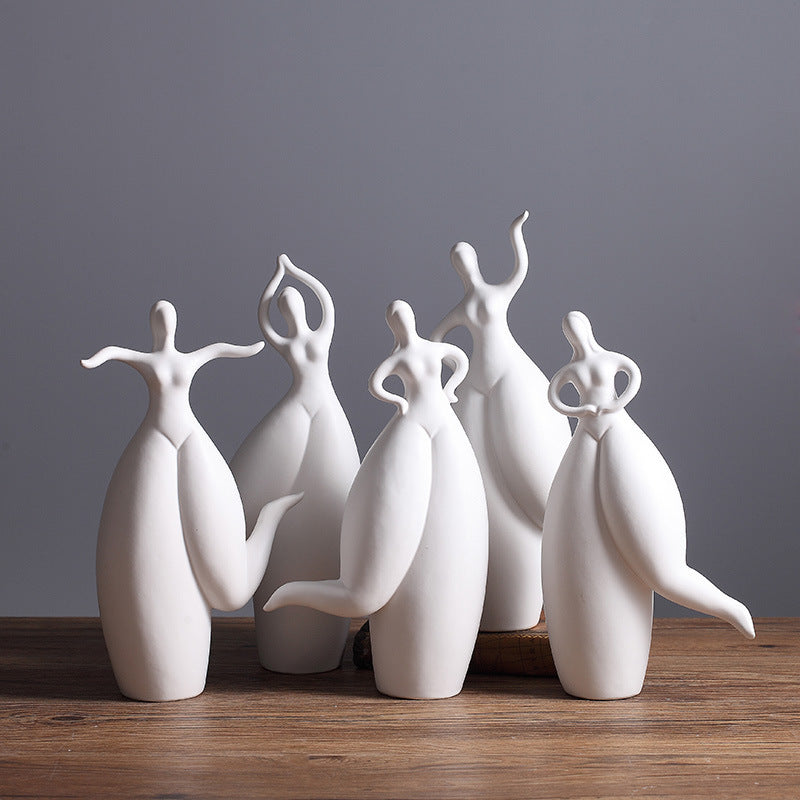 Modern Abstract Ceramic Dancer Sculpture Home Decor Figurine