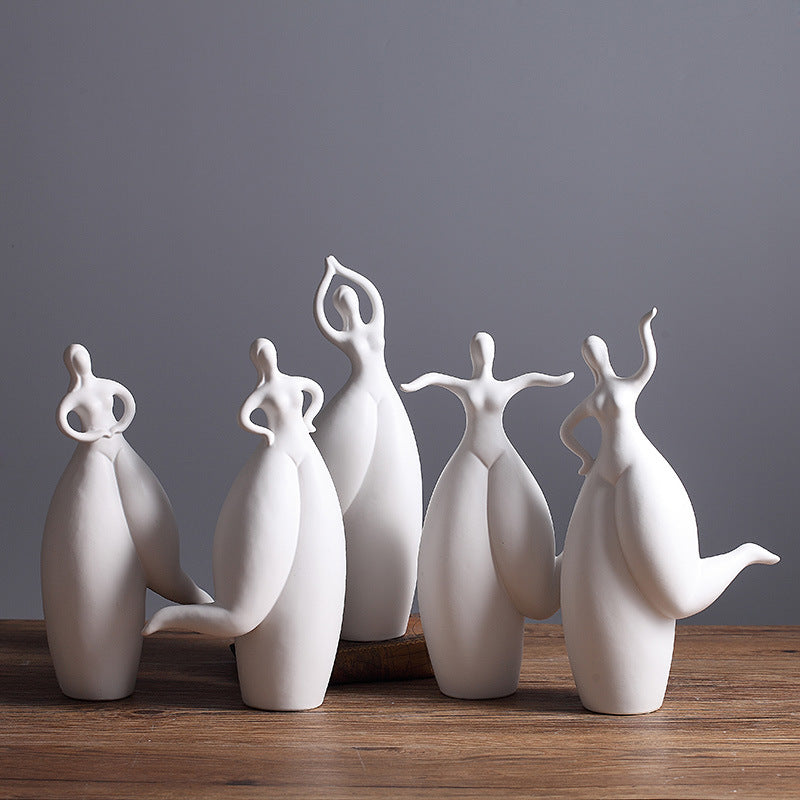 Modern Abstract Ceramic Dancer Sculpture Home Decor Figurine