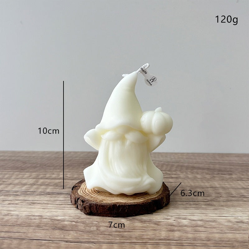 3D Gnome Christmas Candle Holiday Decor Festive Tabletop Accent