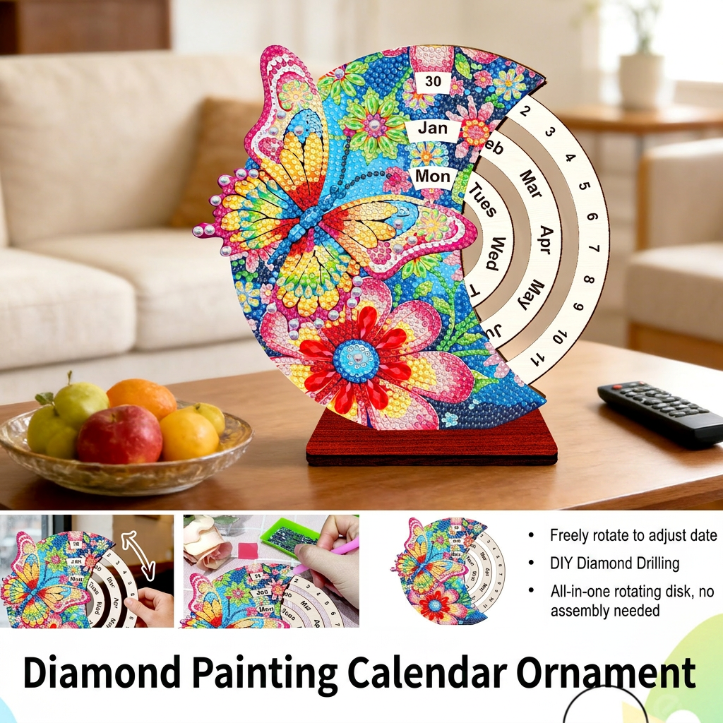DIY Diamond Painting Desk Decor Kit Calendar Style Craft Set