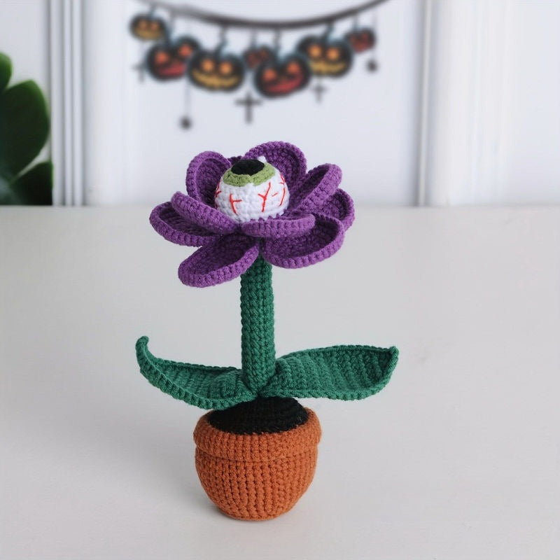 Handmade Crochet Halloween Pumpkin Hanging Ornaments