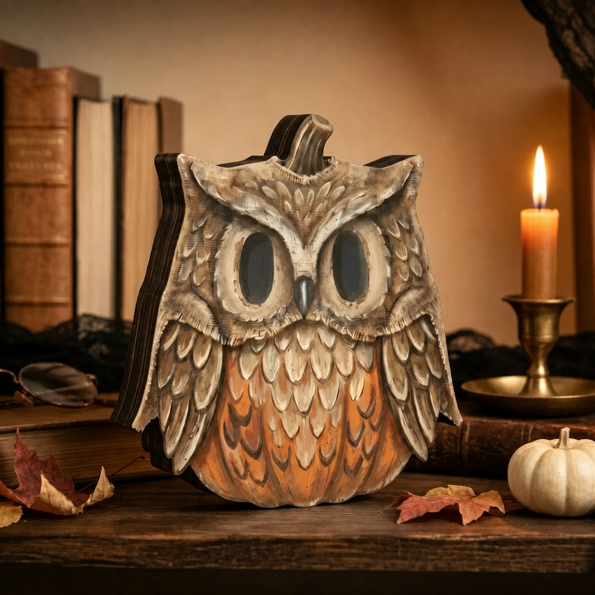 Halloween Wooden Pumpkin Character Tabletop Decor