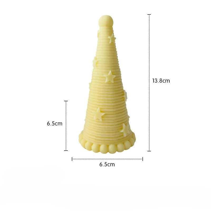Modern Christmas Tree Candle Decor Colorful Holiday Tabletop Ornament