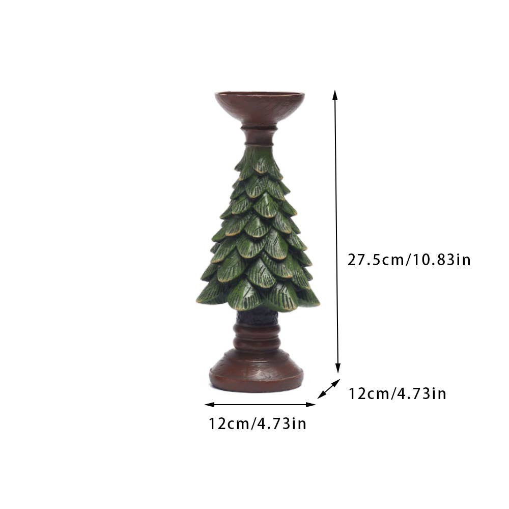 Christmas Tree Candle Holder Resin Decor for Holiday Home