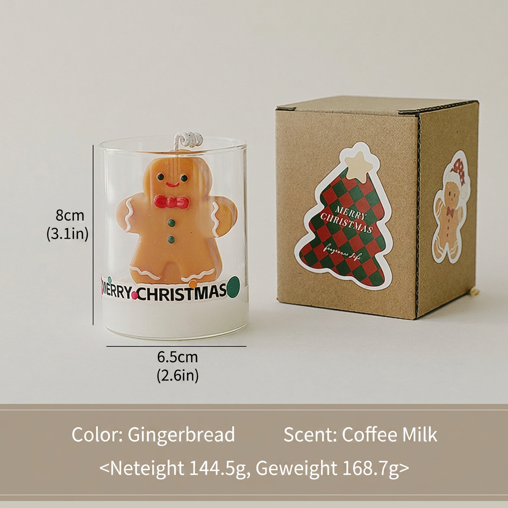 Christmas Glass Cup Scented Candle Holiday Decorative Gift