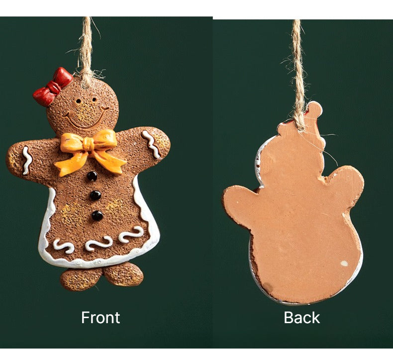 Resin Gingerbread Christmas Ornament Holiday Tree Hanging Decor