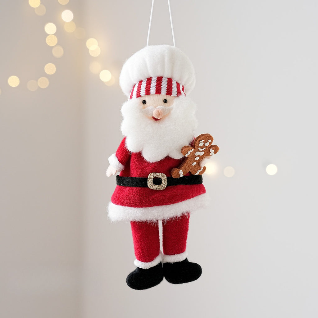 Fabric Christmas Santa Hanging Ornament Holiday Tree Decor