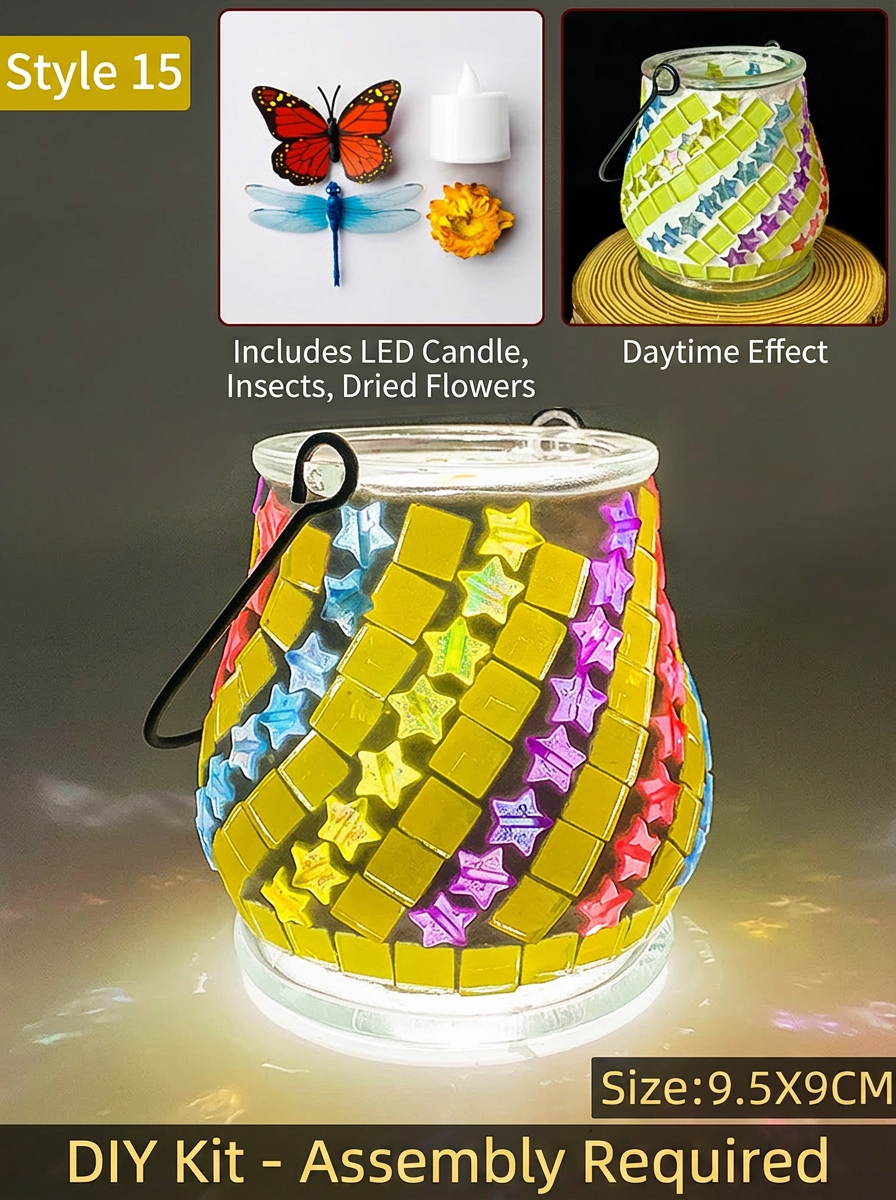 DIY Mosaic Lamp Kit Glass Art Craft Night Light Project