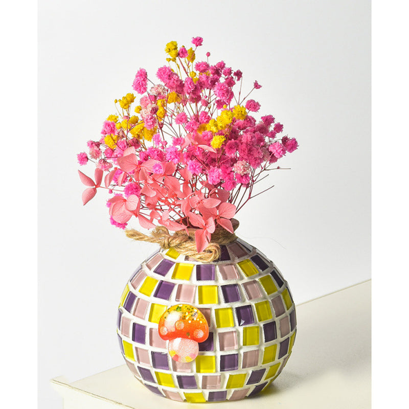 DIY Mosaic Vase Craft Kit Kids Art Activity Decorative Bottle Set