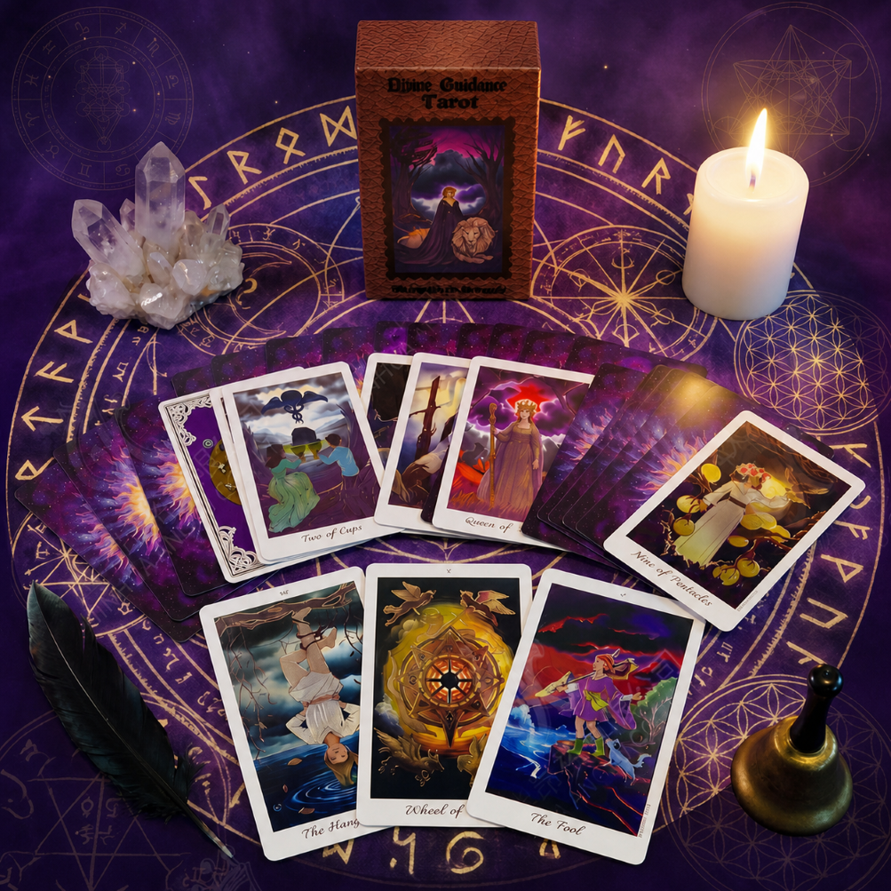 Mystical Tarot Card Deck Set with Vintage Artwork for Spiritual Gift