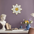 Handmade White Gold Metal Flower Wall Art Decor 9 Inch