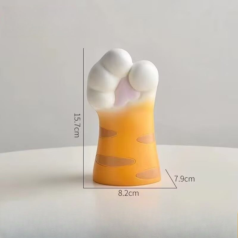 Resin Cat Paw Vase Decorative Desk Home Office Figurine