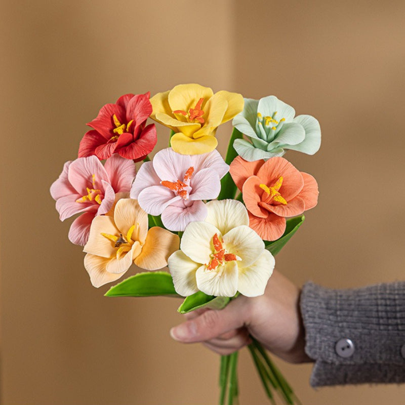 Smiling Ceramic Tulip Flower Stem Home Decor