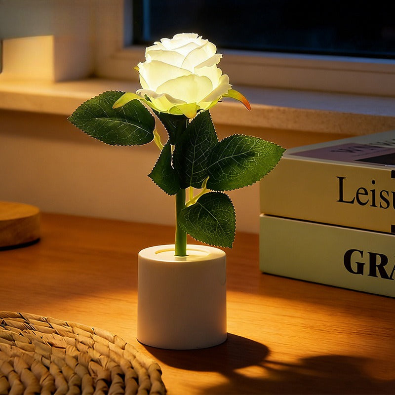 Mini LED Rose Night Light Bedroom Tabletop Decor