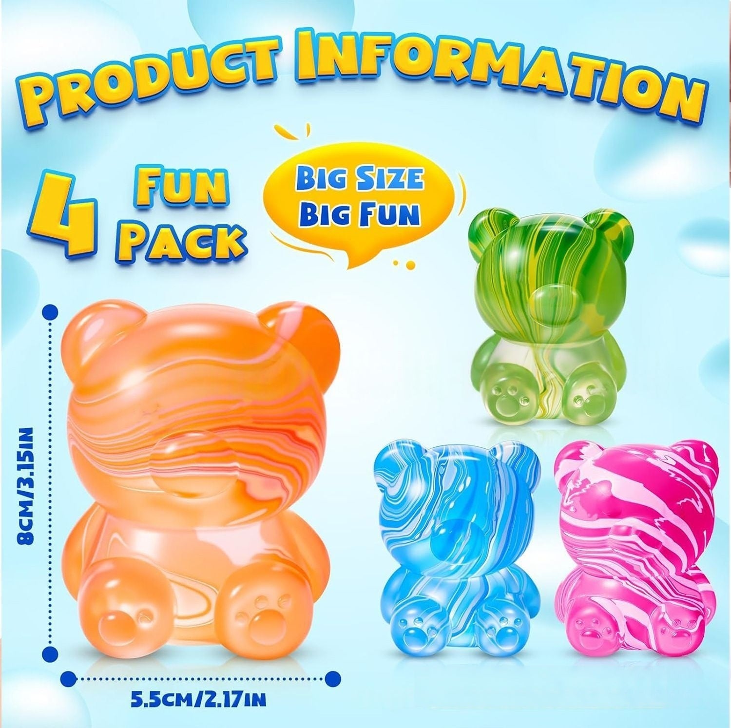 Marble Bear Squishy Slow Rising Stress Relief Toy Soft Gift