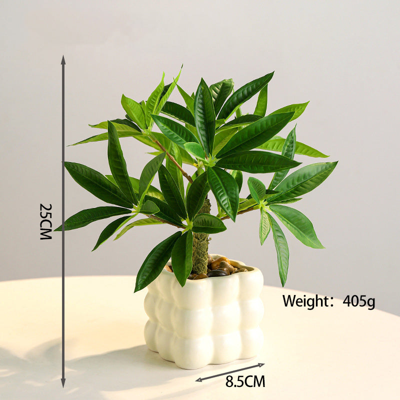 Artificial Green Plant in Square Bubble Planter Home Decor