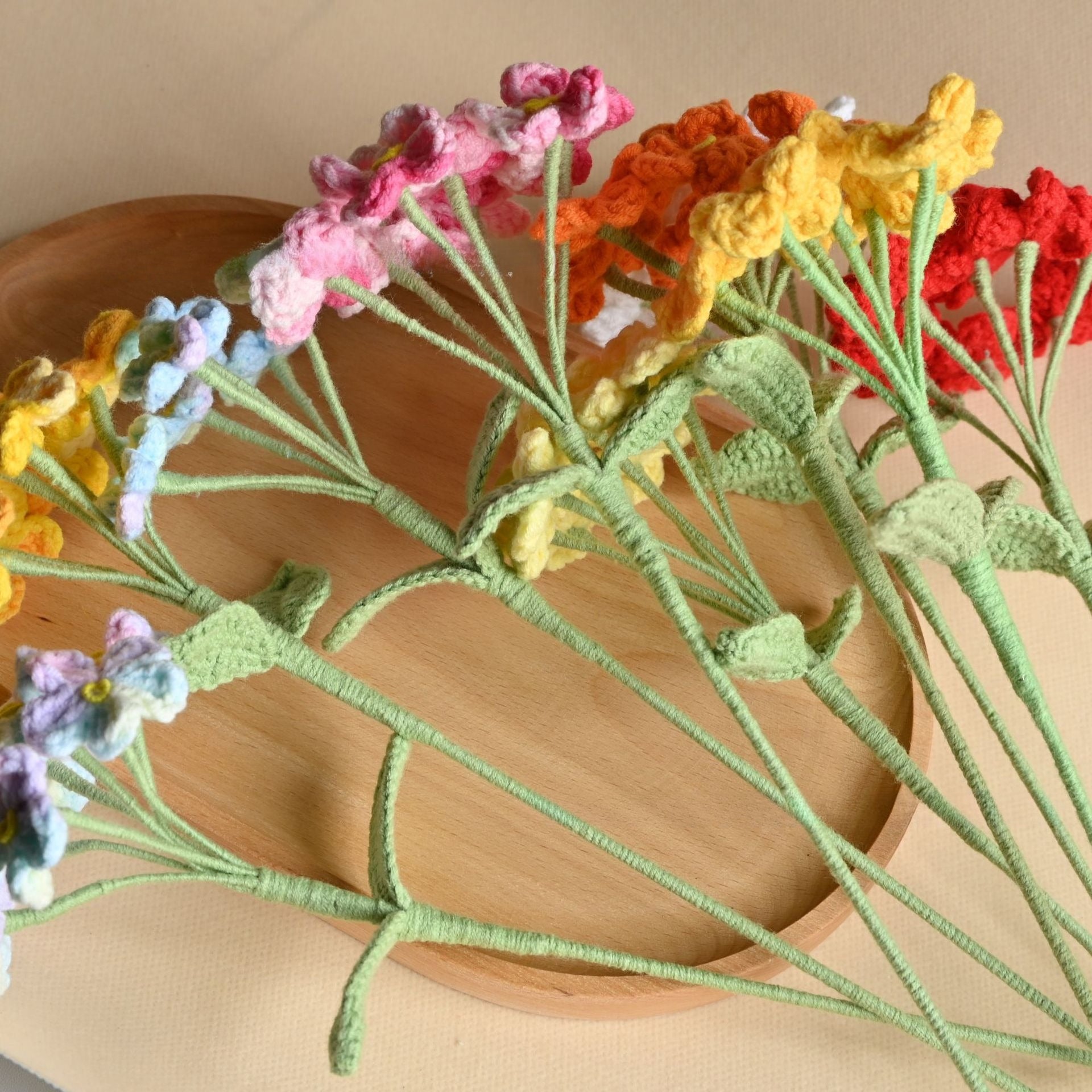 Handmade Crochet Flower Bouquet Yarn Floral Home Decor