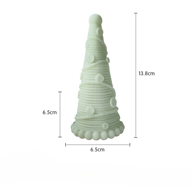 Modern Christmas Tree Candle Decor Colorful Holiday Tabletop Ornament