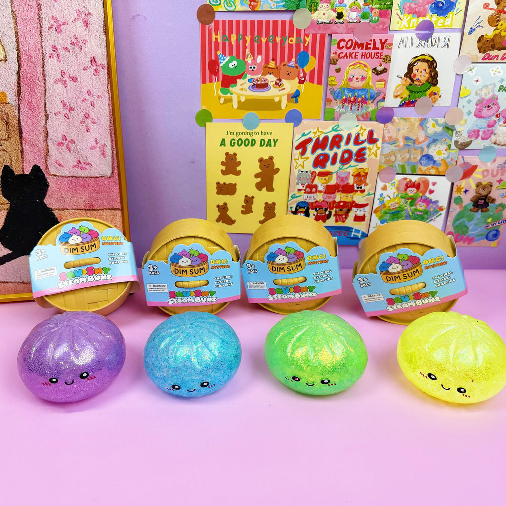 Glitter Bead Dumpling Shape Squishy Stress Relief Toy