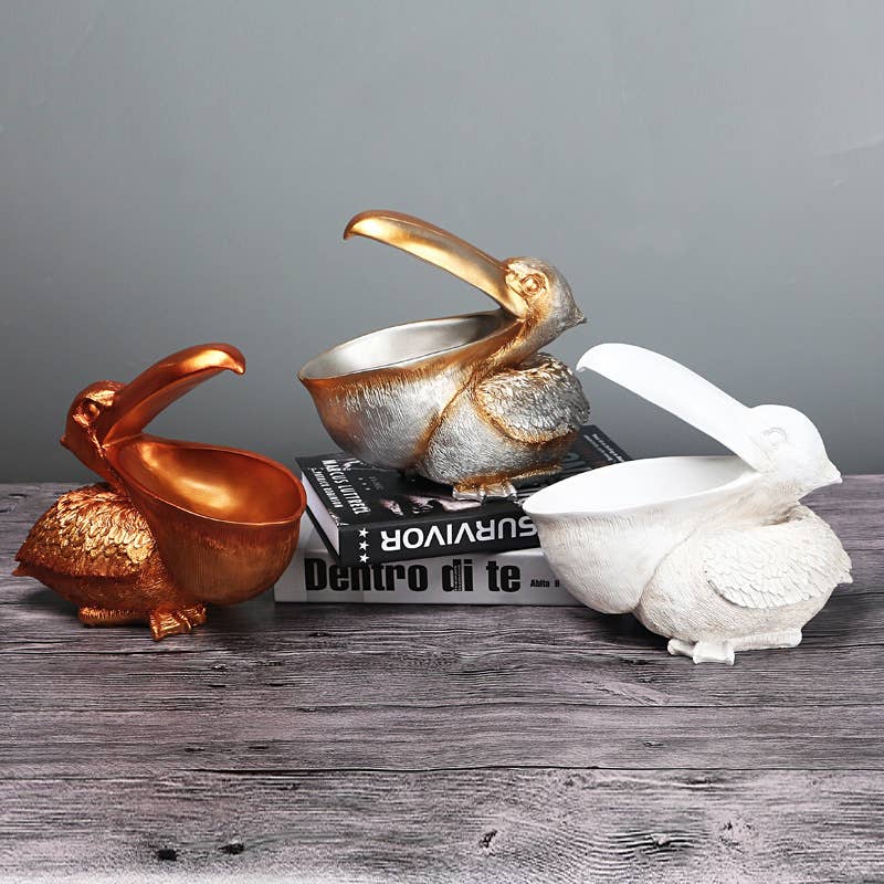 Pelican Resin Storage Bowl Animal Sculpture Home Decor