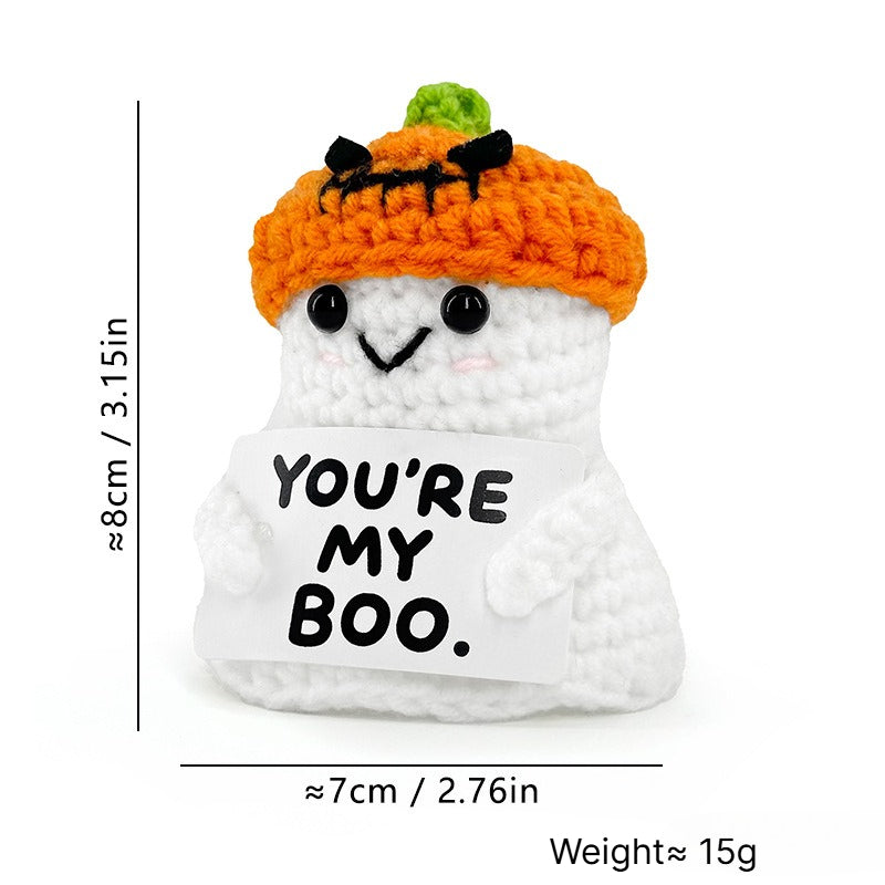 Crochet Ghost Plush Halloween Tabletop Figurine Decor