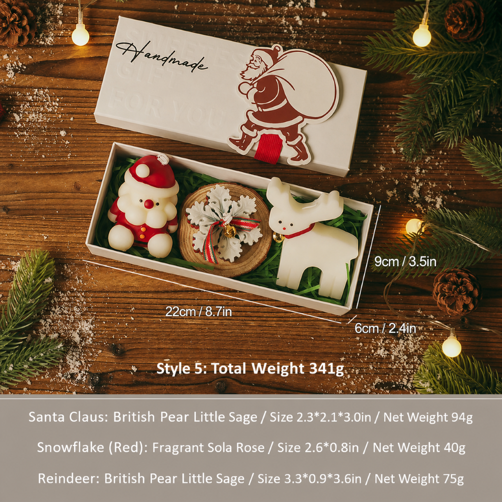 Christmas Scented Candle Gift Box Holiday Decorative Set
