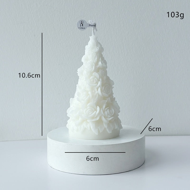 Bow Christmas Tree Candle Decorative Candle Holiday Home Decor