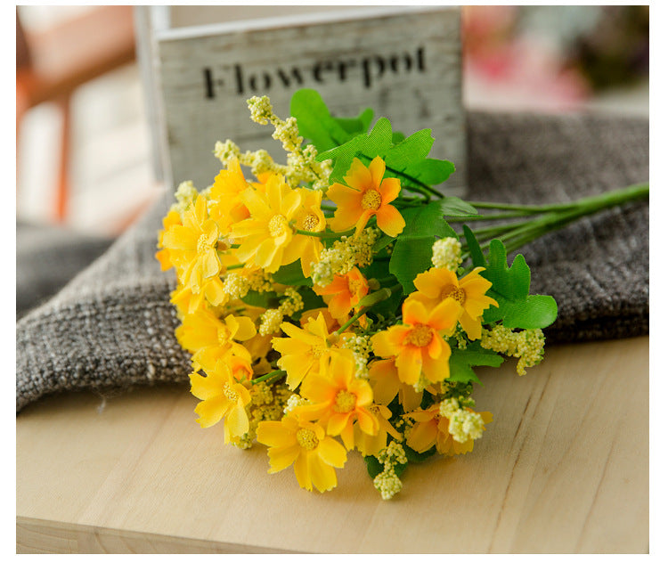 Artificial Daisy Flower Bundle Colorful Faux Floral Decor