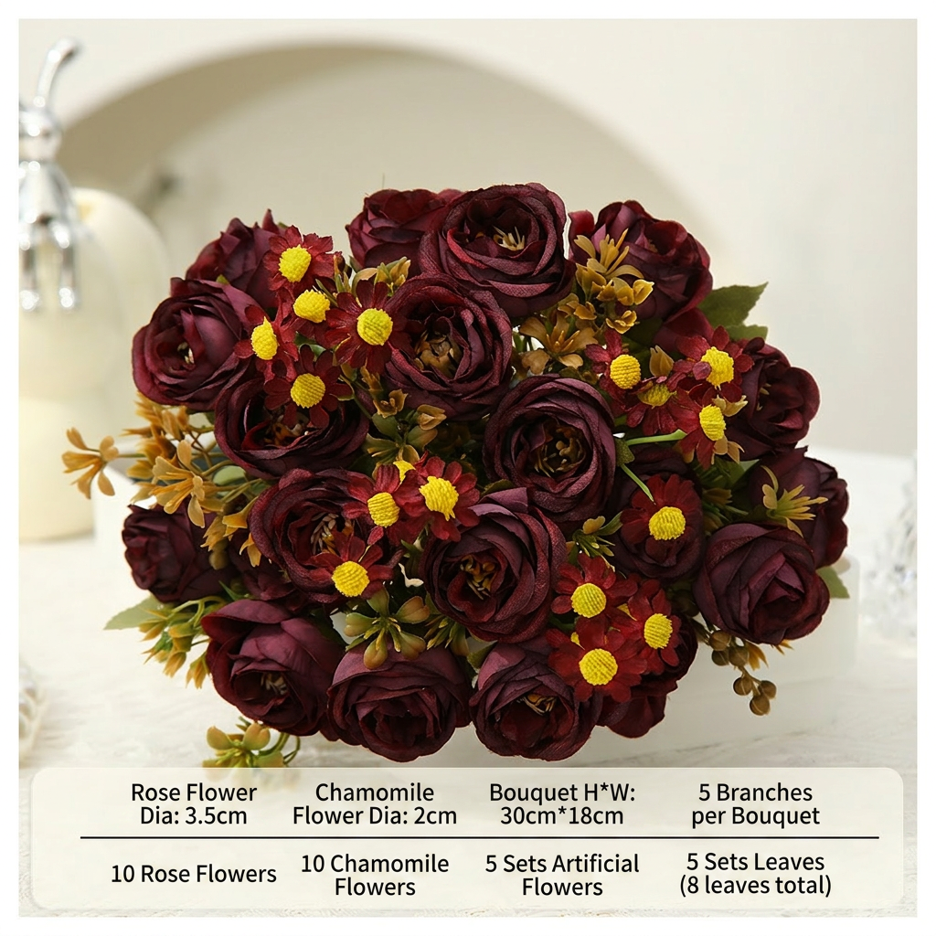 Silk Peony Floral Arrangement Faux Flowers Home Decor