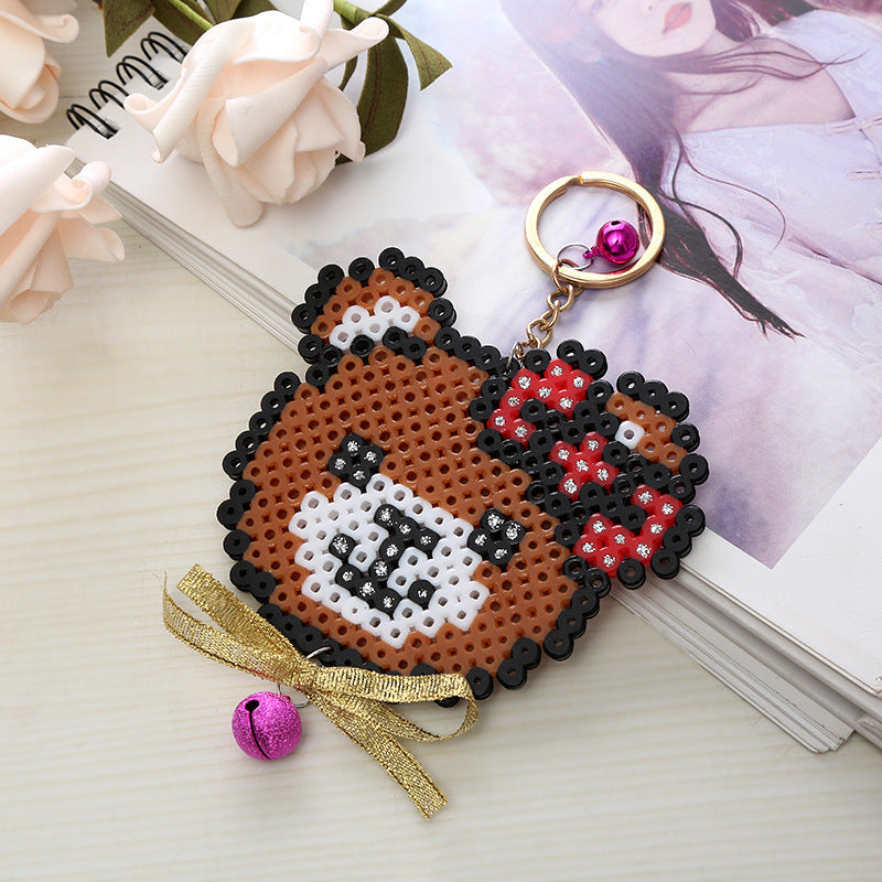 Fuse Beads DIY Keychain Cute Bear Craft Kit Kids Handmade Toy