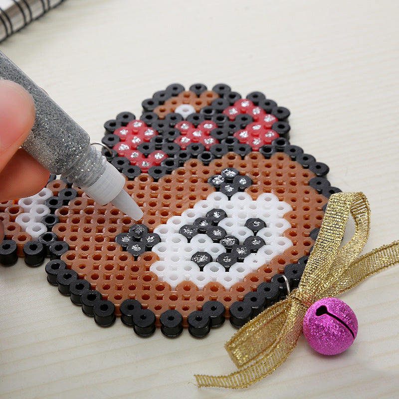 Fuse Beads DIY Keychain Cute Bear Craft Kit Kids Handmade Toy