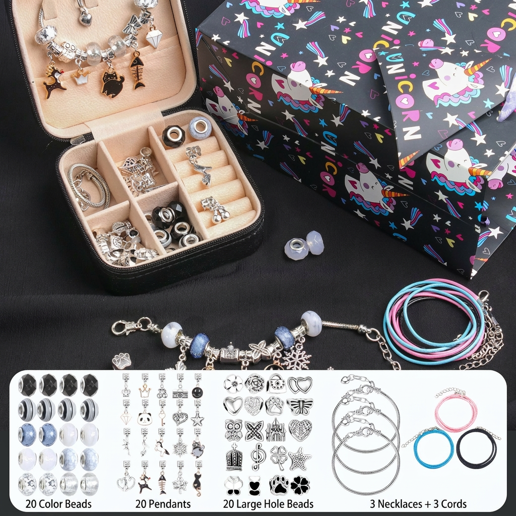 Girls DIY Charm Bracelet Jewelry Making Gift Set