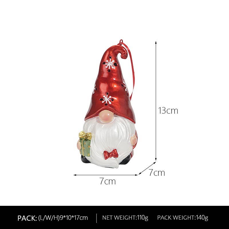Christmas Gnome Resin Ornament Holiday Home Decor