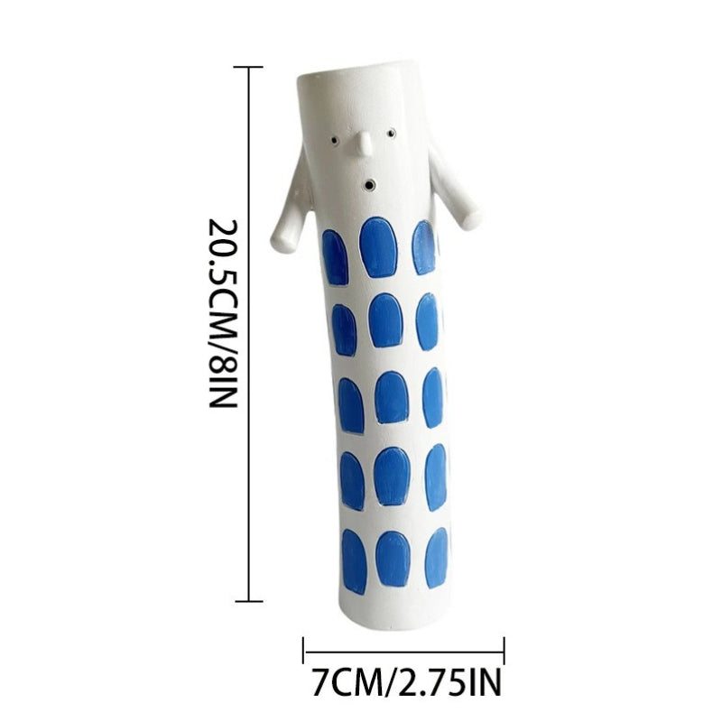 Cute Handmade Character Ceramic Vase for Home Table Decor