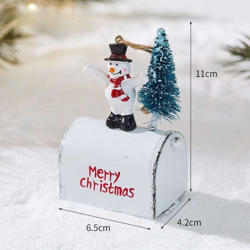 Christmas Metal Hanging Ornaments Santa Snowman Reindeer
