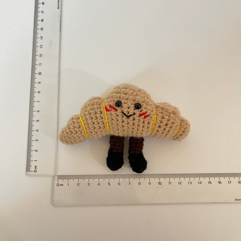 Crochet Bread Plush Keychain Cute Food Charm