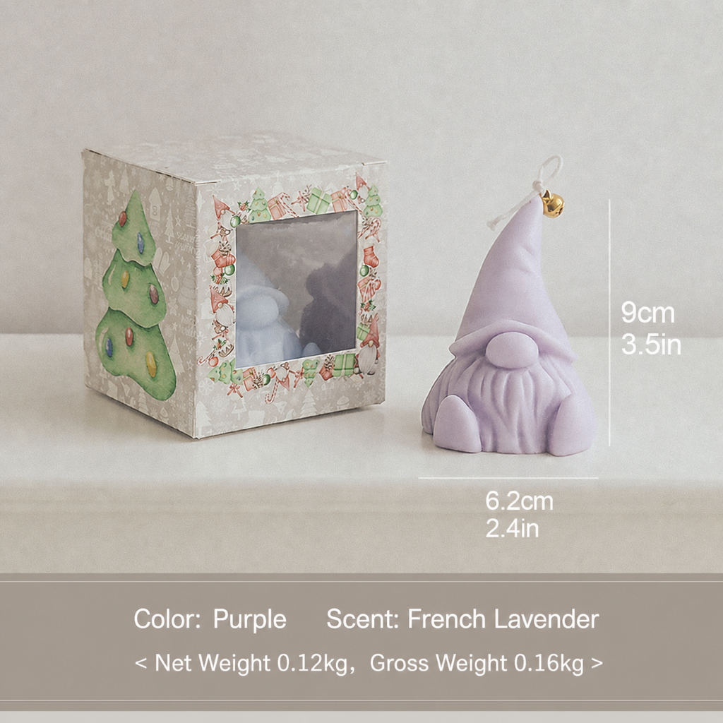Christmas Gnome Scented Candle Holiday Decorative Gift