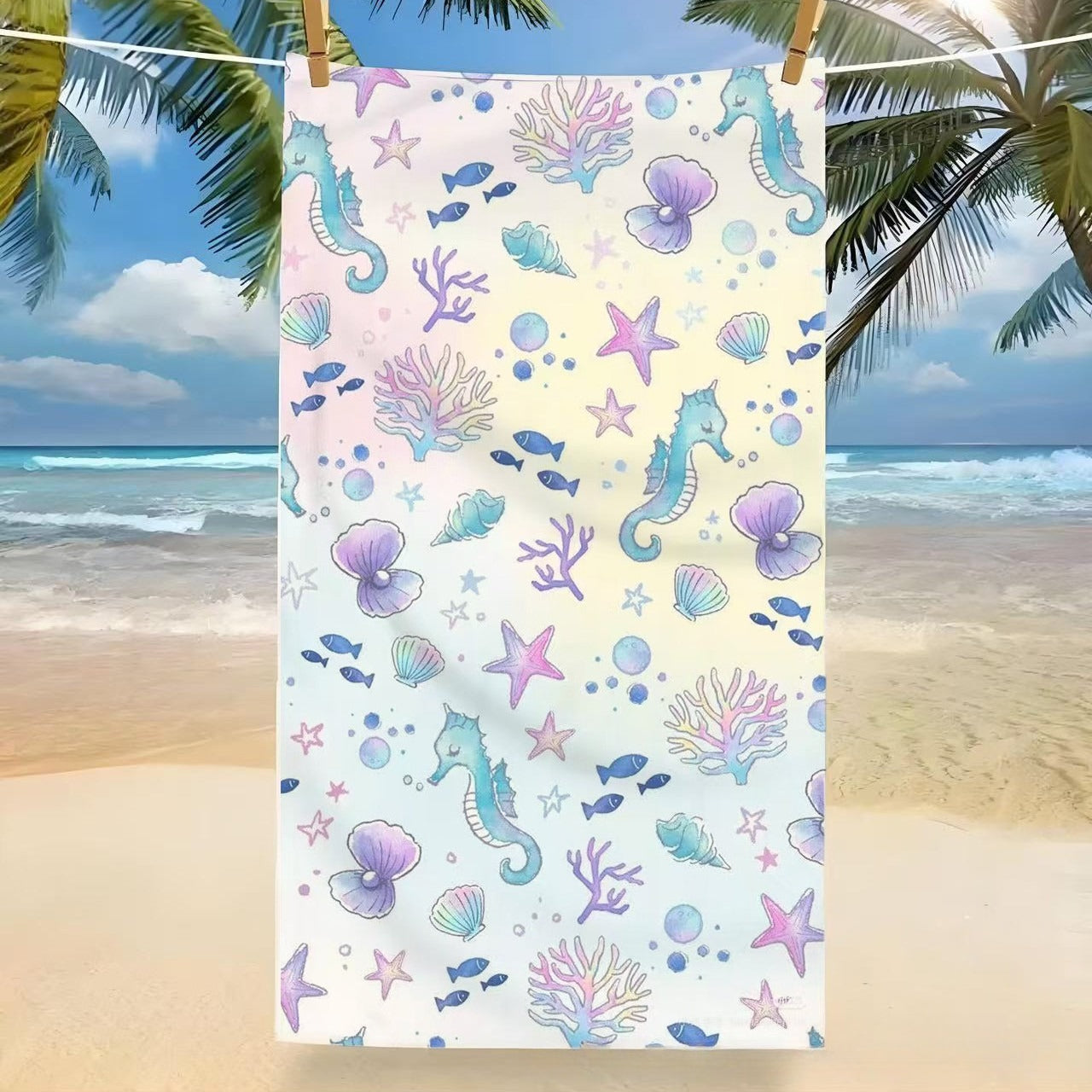 Microfiber Beach Towel Tropical Pool Travel Bath Towel