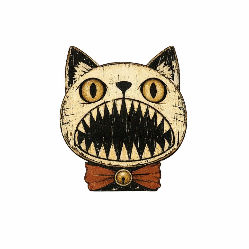 Halloween Wooden Cat Pumpkin Tabletop Decor Double Sided Display