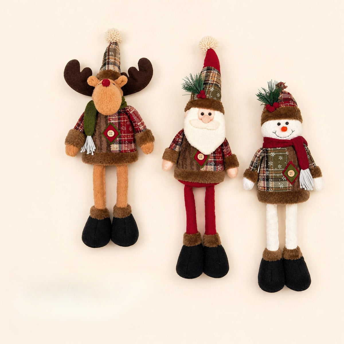 Christmas Extendable Leg Plush Doll Holiday Decoration