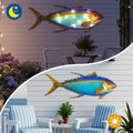 Fish Wall Art 36 Inch Lighted Metal and Glass Tuna Decor