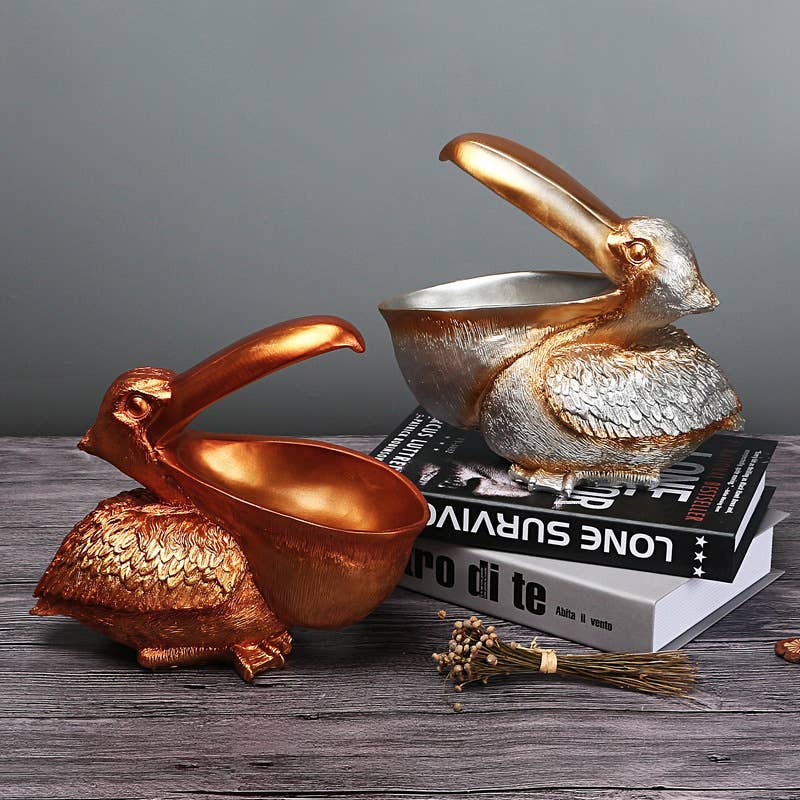 Pelican Resin Storage Bowl Animal Sculpture Home Decor