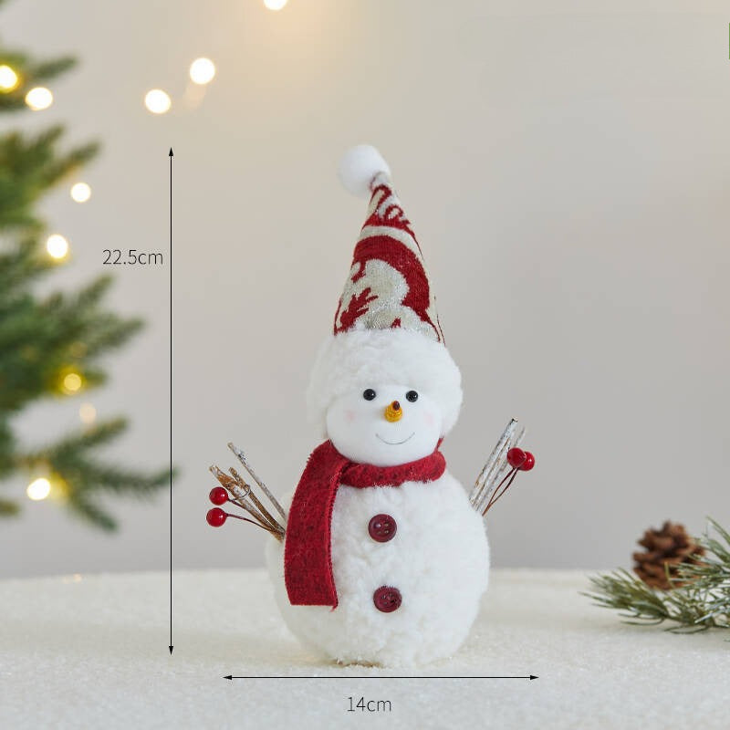 Fabric Snowman Christmas Figurine Holiday Tabletop Decor