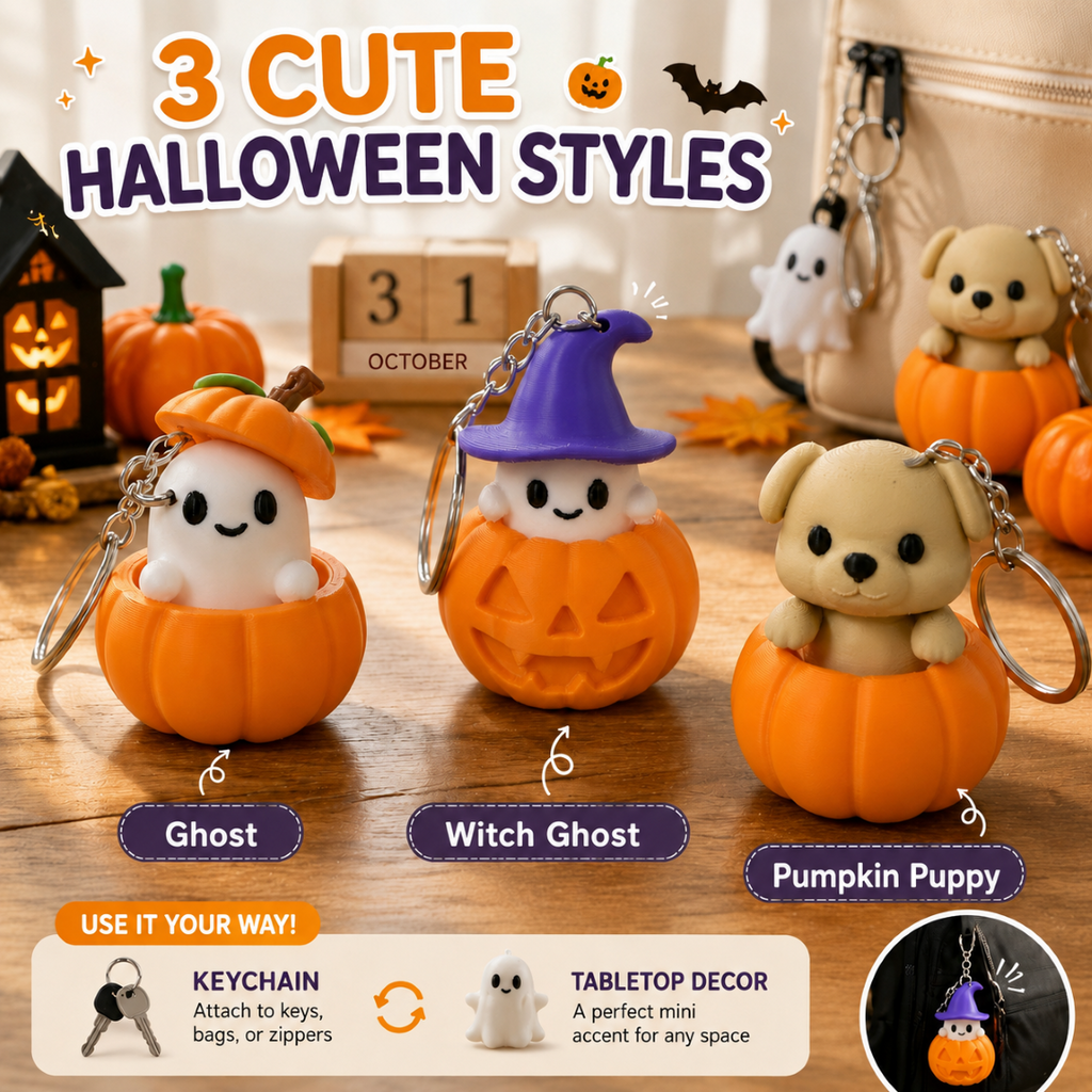 Halloween Pumpkin Character Decoration Keychain Desk Decor