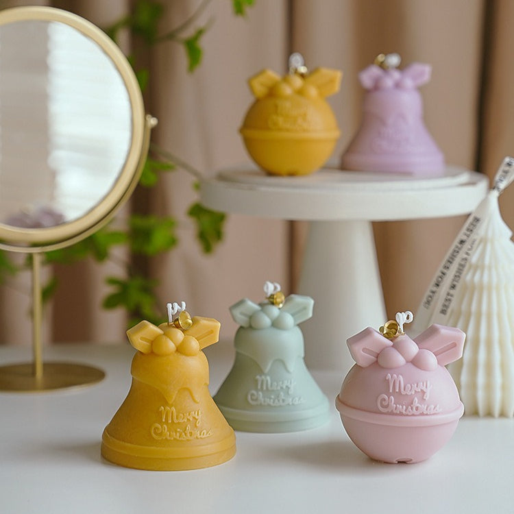 Christmas Bell Shaped Scented Candle Holiday Gift Decor