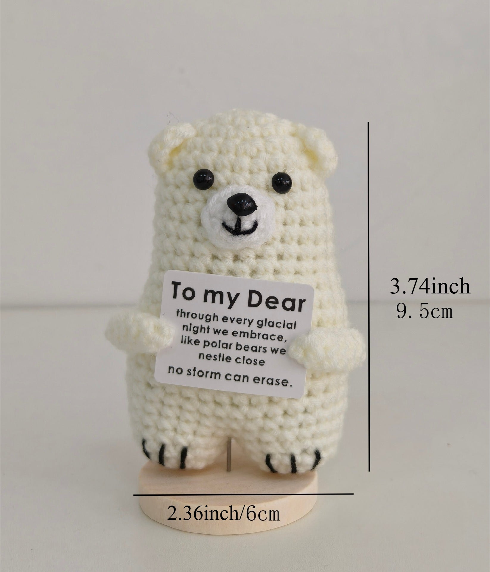 Polar Bear Crochet Plush Love Gift Cute Emotional Doll