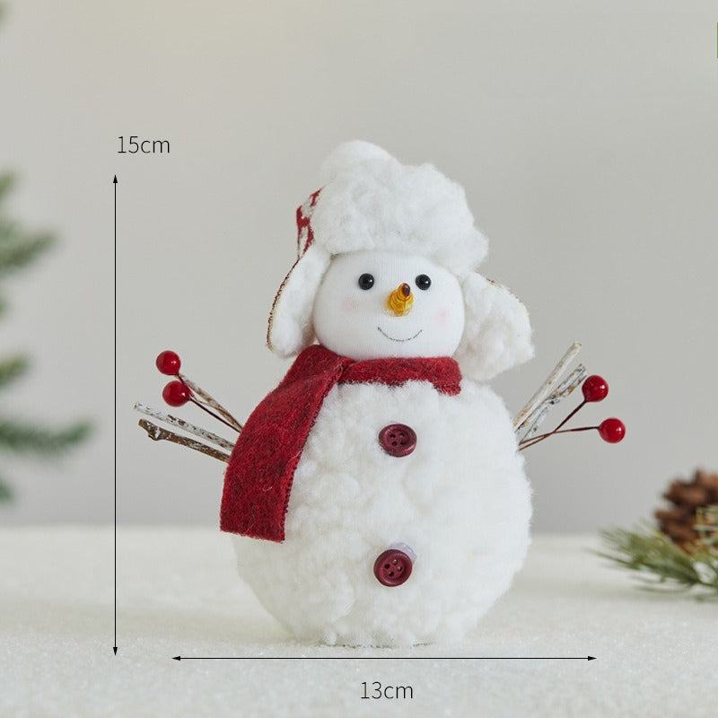 Fabric Snowman Christmas Figurine Holiday Tabletop Decor